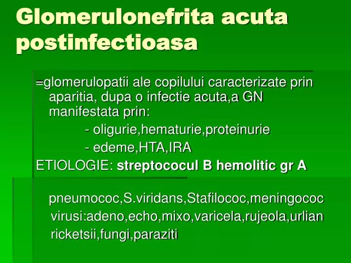 glomerulonefrita acuta postinfectioasa
