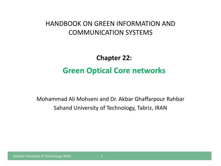 handbook on green information and communication systems