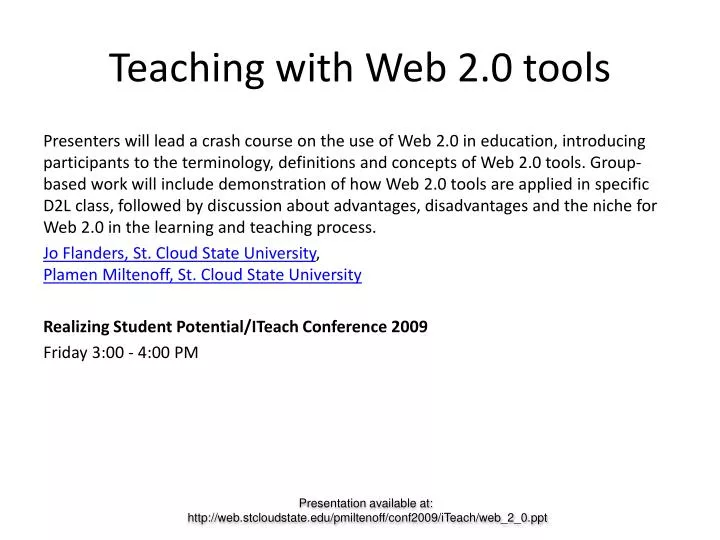 teaching with web 2 0 tools