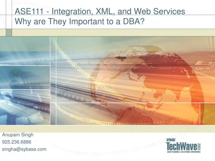 ase111 integration xml and web services why are they important to a dba