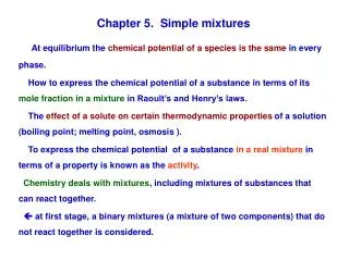 Chapter 5. Simple mixtures