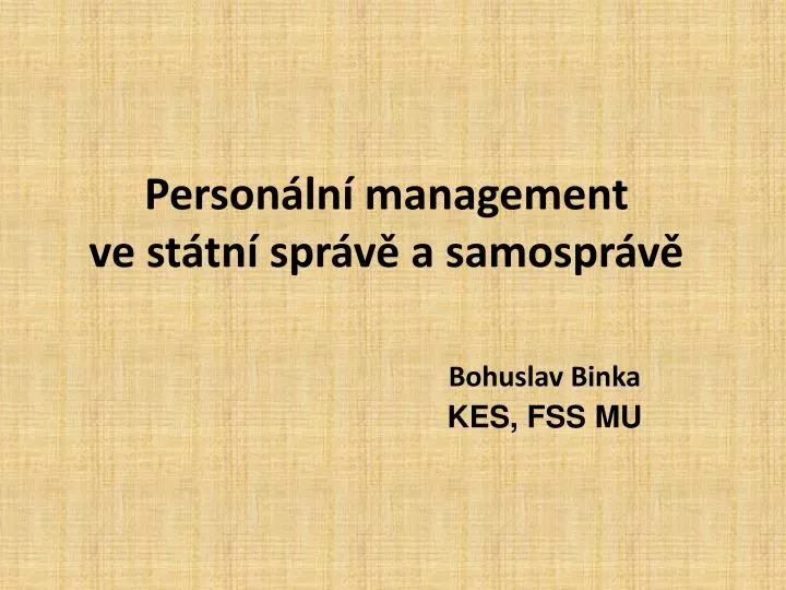 person ln management ve st tn spr v a samospr v