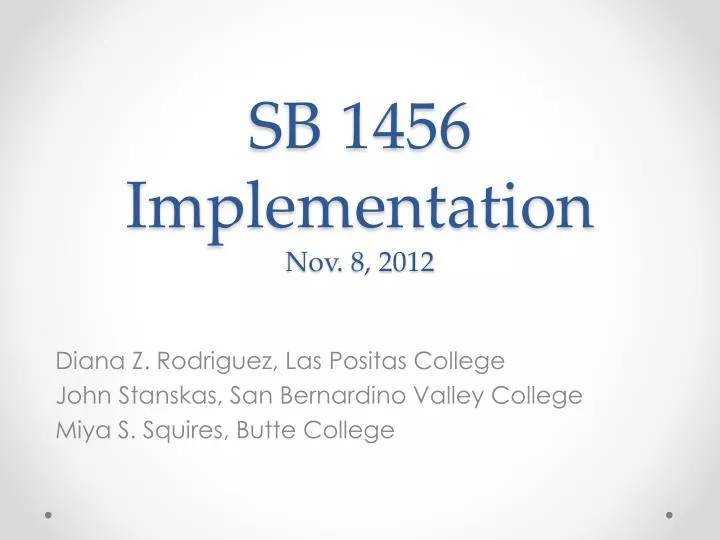 sb 1456 implementation nov 8 2012
