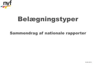 Belægningstyper Sammendrag af nationale rapporter
