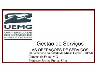 gest o de servi os as opera es de servi os