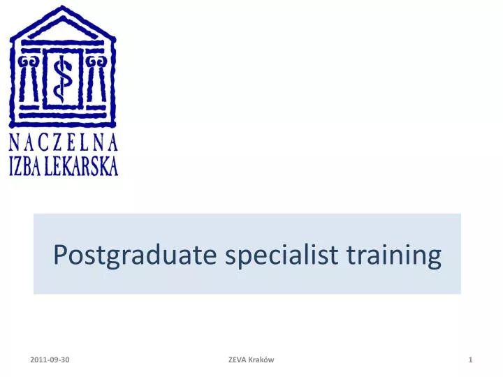 postgraduate specialist training