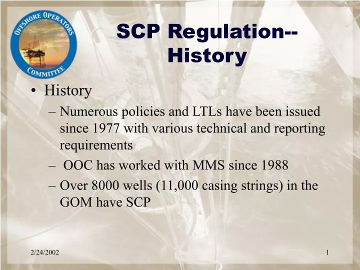 scp regulation history