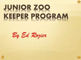 Junior Zoo Keeper program