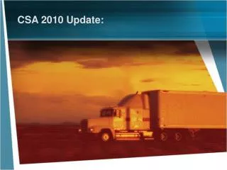 CSA 2010 Update: