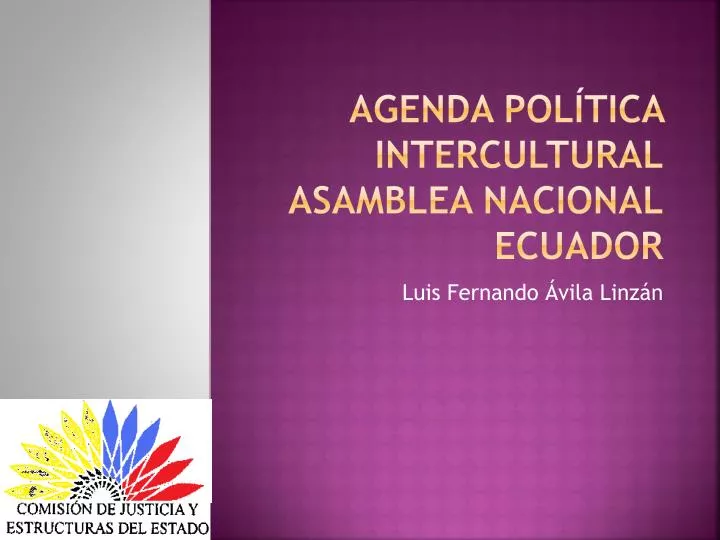 agenda pol tica intercultural asamblea nacional ecuador