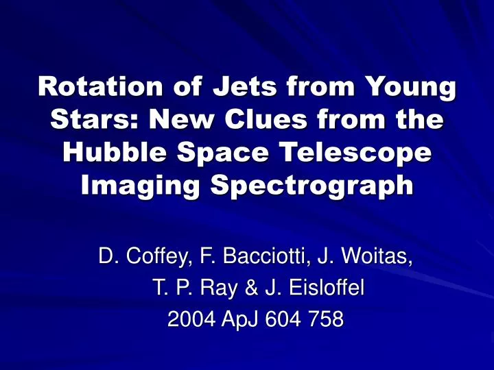 rotation of jets from young stars new clues from the hubble space telescope imaging spectrograph