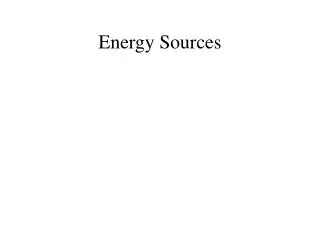 energy sources