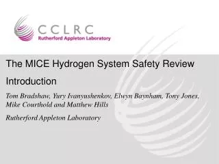The MICE Hydrogen System Safety Review Introduction