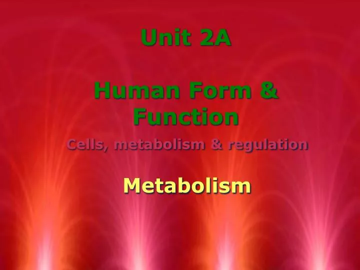 unit 2a human form function