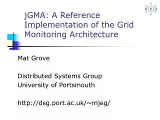 jGMA: A Reference Implementation of the Grid Monitoring Architecture