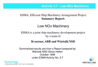 Activity 3.7 - Low NOx Machinery
