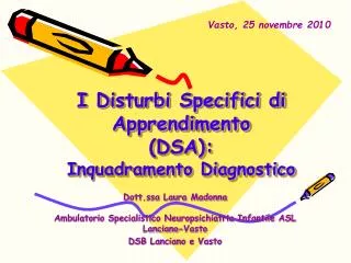 i disturbi specifici di apprendimento dsa inquadramento diagnostico
