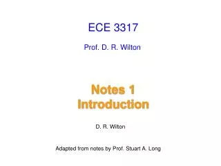 Notes 1 Introduction