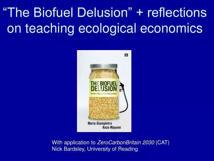the biofuel delusion reflections on teaching ecological economics