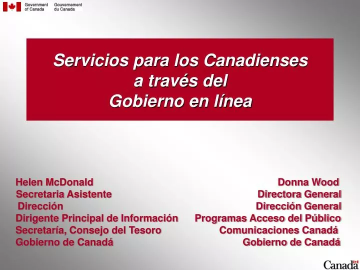 servicios para los canadienses a trav s del gobierno en l nea