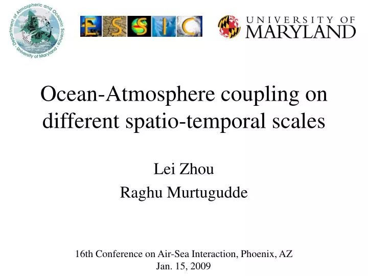 ocean atmosphere coupling on different spatio temporal scales