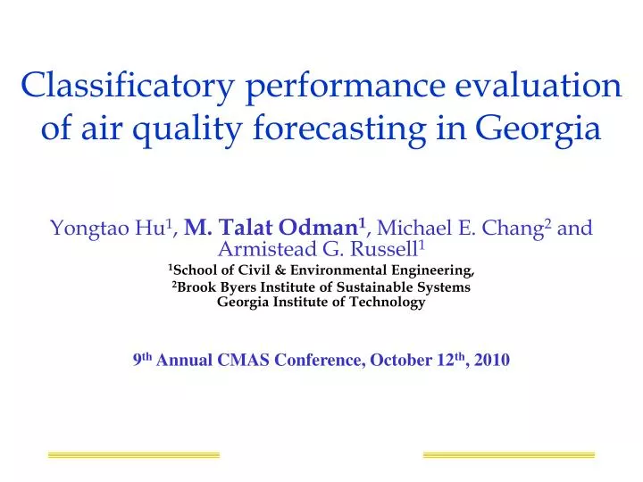 classificatory performance evaluation of air quality forecasting in georgia