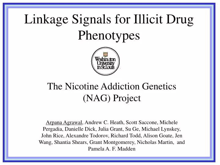 linkage signals for illicit drug phenotypes