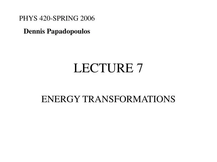 lecture 7
