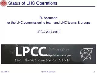 Status of LHC Operations