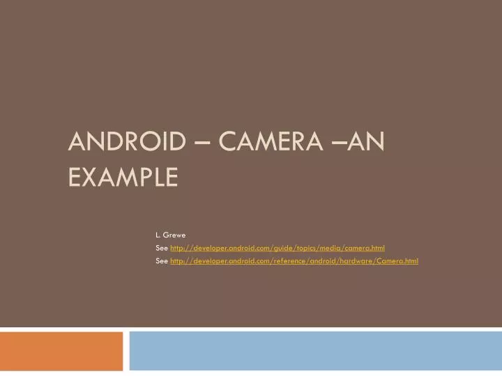 android camera an example