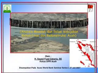 oleh h sayed fuad zakaria se ketua dpr aceh