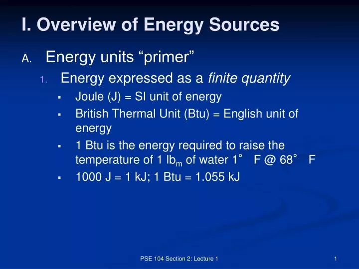 i overview of energy sources