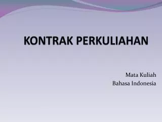 kontrak perkuliahan