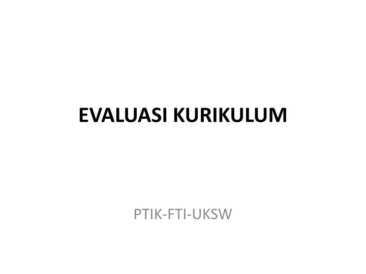 evaluasi kurikulum