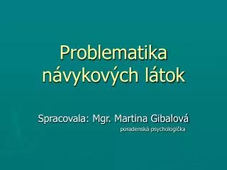 problematika n vykov ch l tok
