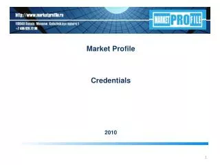Market Profile Credentials 20 10
