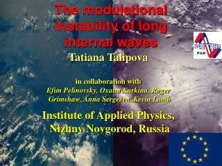 Tatiana Talipova in collaboration with