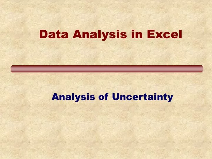 data analysis in excel