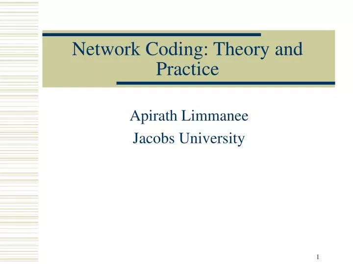 network coding theory and practice