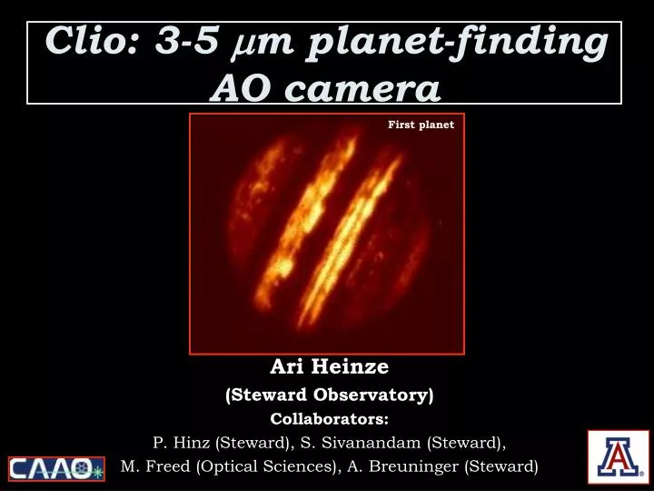 clio 3 5 m planet finding ao camera