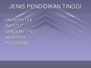 jenis pendidikan tinggi