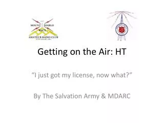 Getting on the Air: HT