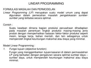 linear programming
