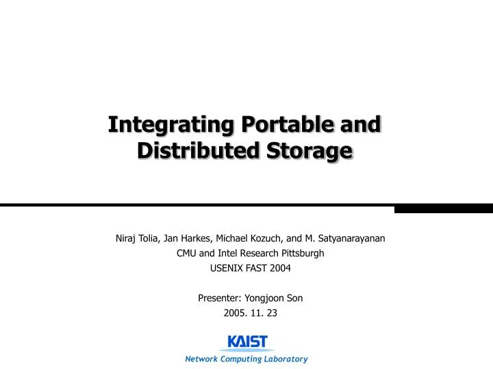 integrating portable and distributed storage