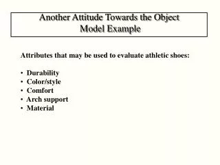 Another Attitude Towards the Object Model Example