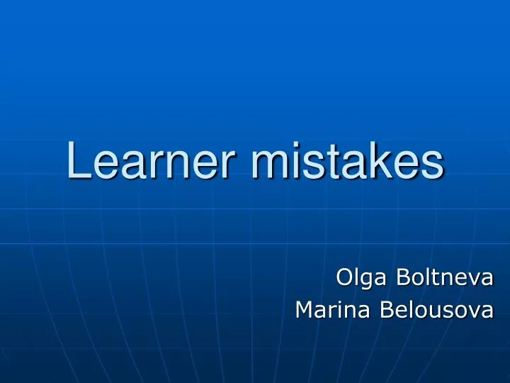learner mistakes