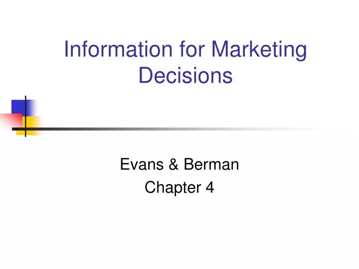 information for marketing decisions