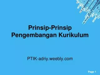 prinsip prinsip pengembangan kurikulum