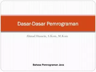 dasar dasar pemrograman
