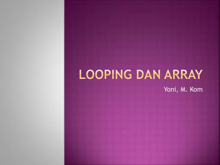 looping dan array